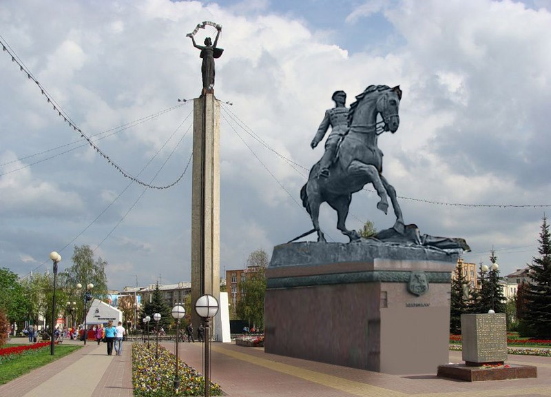 Нарисовать площадь победы калуга